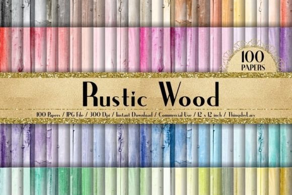 100 Rustic Wood Texture Digital Papers