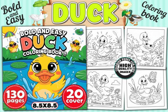 BOLD and EASY Duck Coloring Book Kids