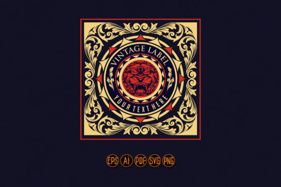 Luxury Vintage Label Template with Lion
