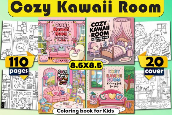 Cozy Kawaii Room Coloring Book for Kids