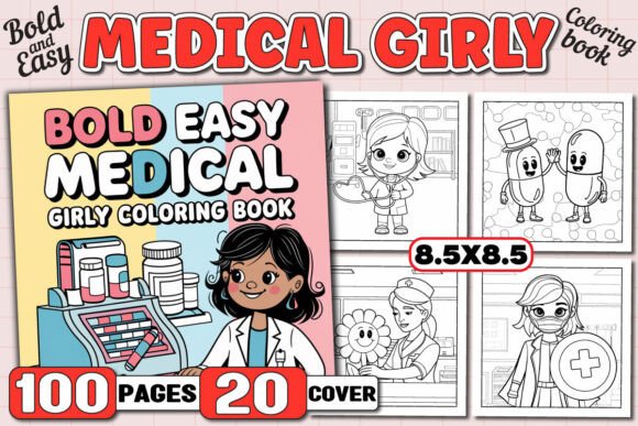 Bold Easy Medical Girly Coloring Book