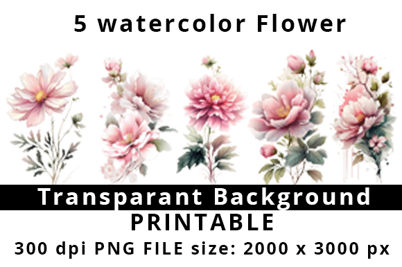 WaterColor Flower Bundle Vol.1