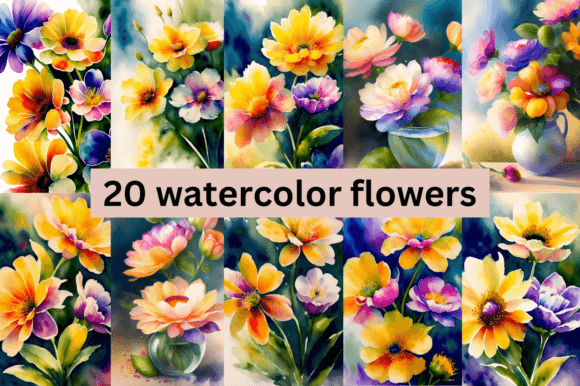 #2 Watercolor Flower Bundle