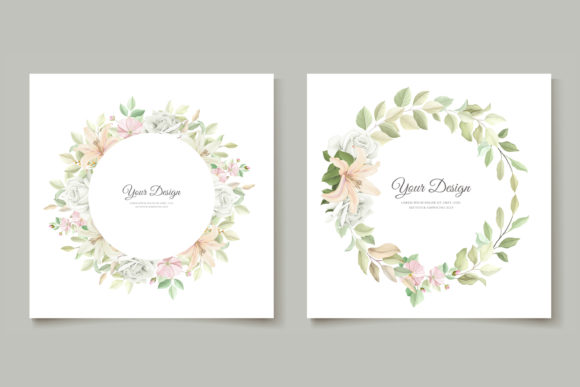 Floral Wedding Invitation Card Set